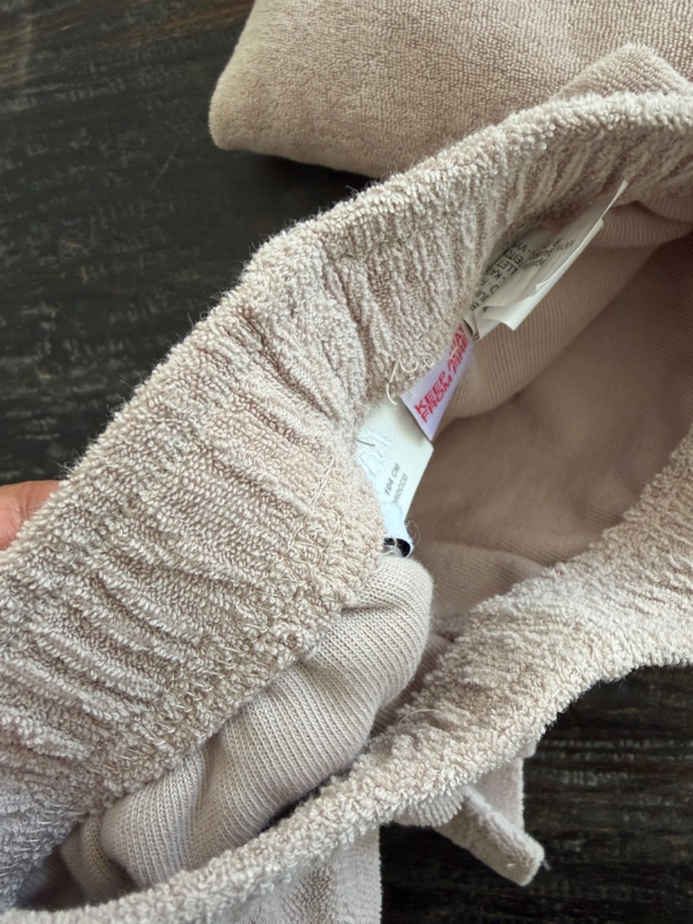 Zara cosy Terry Polo Top & Shorts Set - Taupe - Picture 9 of 10